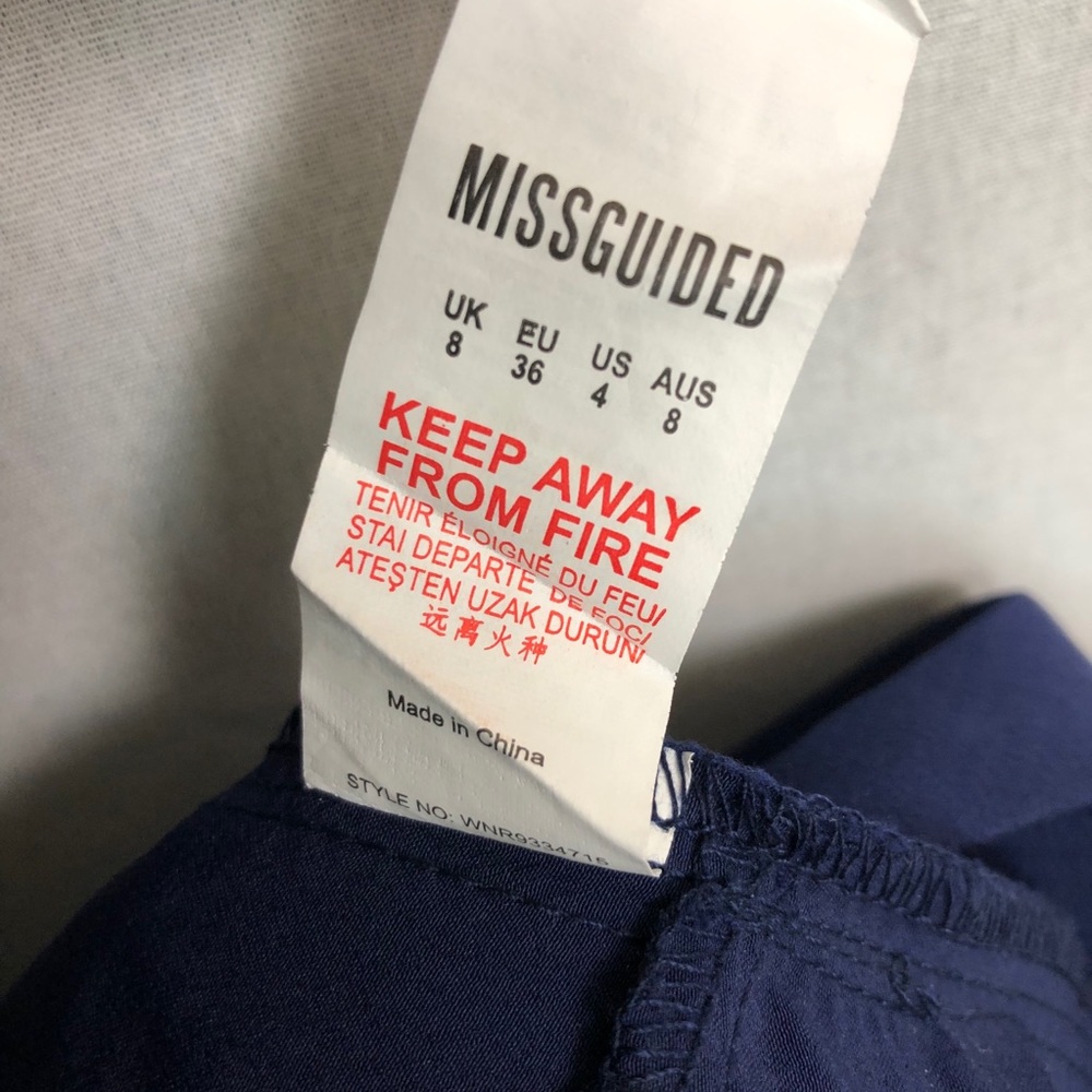 New MISSGUIDED Sz 4 Navy Blue Jogger Pants Stripes - Picture 7 of 7